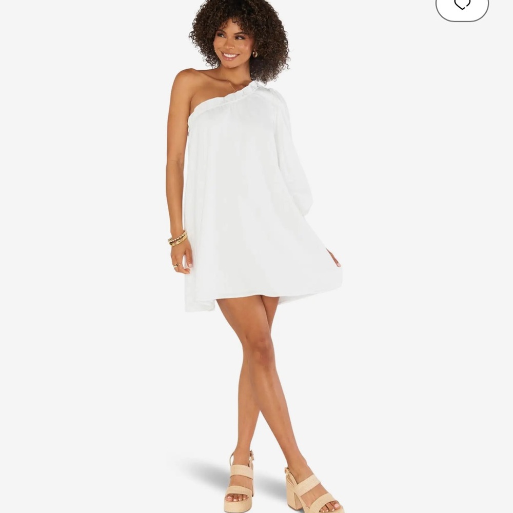 Show Me Your Mumu high volume mini dress white linen